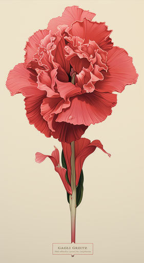 Red carved carnation and august gladiolas