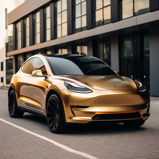 electric car in gold