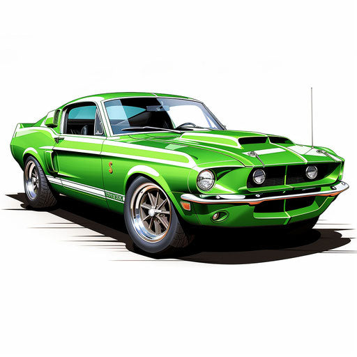 Classic bright green sports car