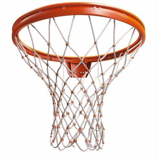 Realistic basketball net on flat white background