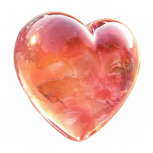 Heart clipart in photo realistic style with random flat background