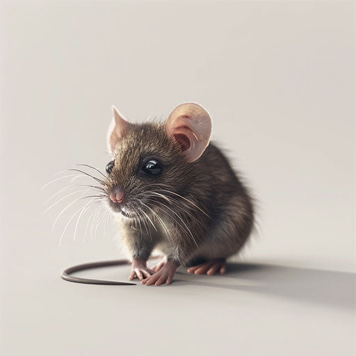 Photo realistic mice clipart on a flat and white background, minimalist approach