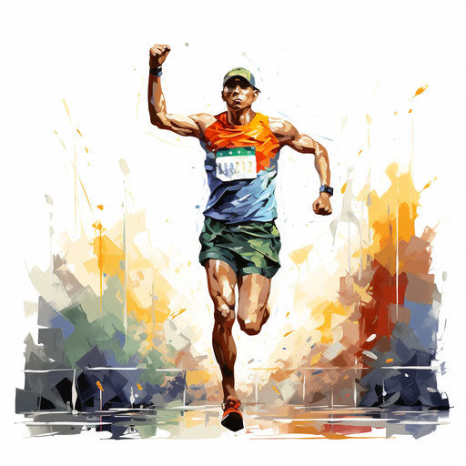 Finish line clipart in Oil painting style