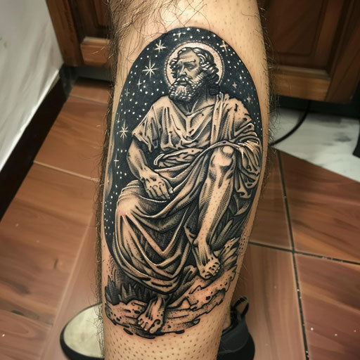 Tattoo for man with a cosmic warrior