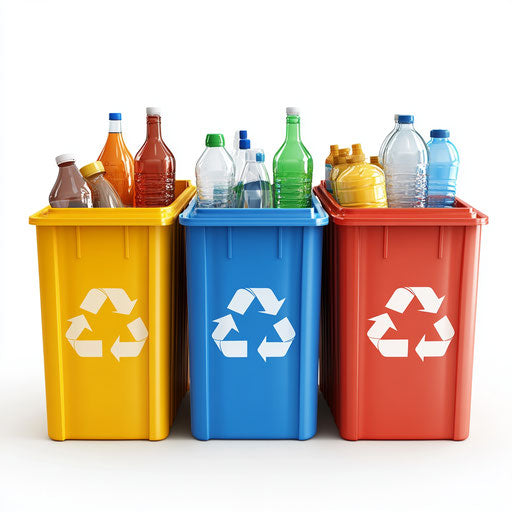 3D recycling in photo realistic style on flat white background, isolated clipart