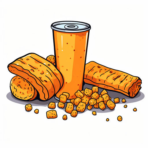 Minimalist snack illustration on white background