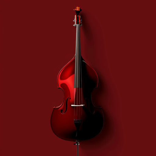 Flat deep maroon background with realistic bass clipart
