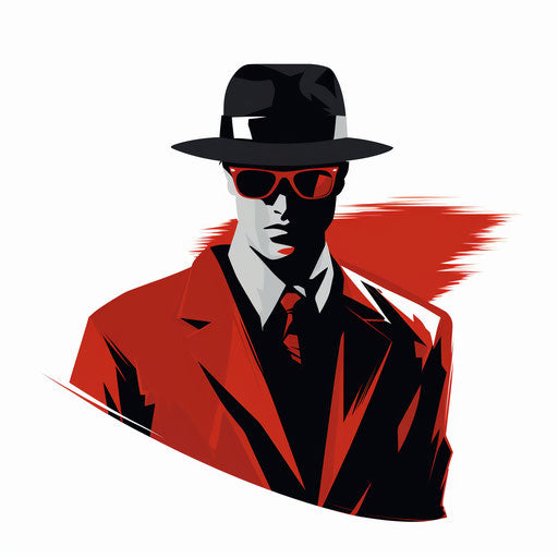 Spy illustration in the Minimalist style, on a white background