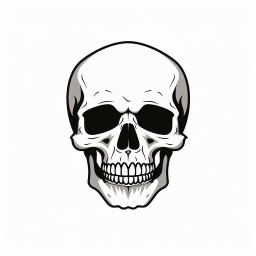 Minimalist skull illustration, on white background