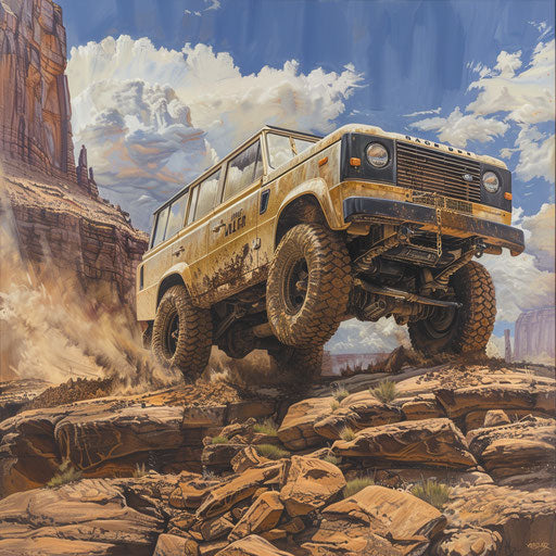 Off-road vehicle ready for rocky desert challenge