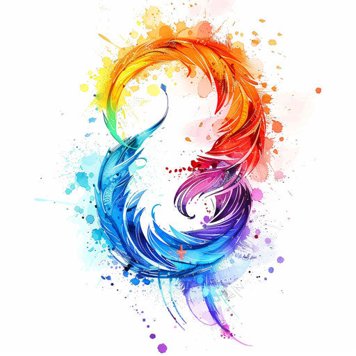 Abstract rainbow tattoo sketch