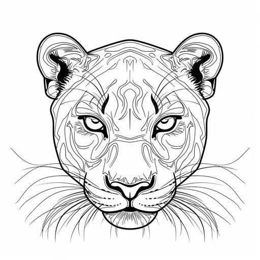 Black panther's face with striking eyes