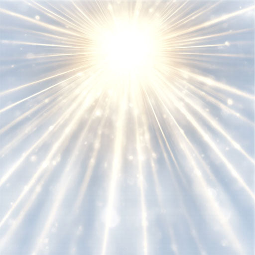 3D sun rays on flat white background