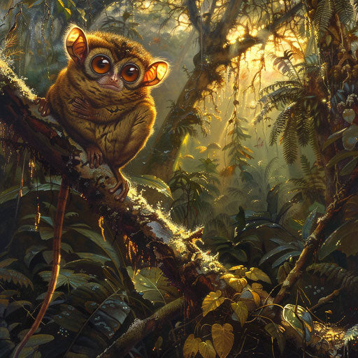 The serene beauty of a tarsier's habitat at dawn