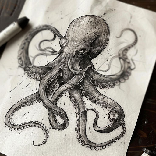 Ancient mythology-inspired kraken tattoo