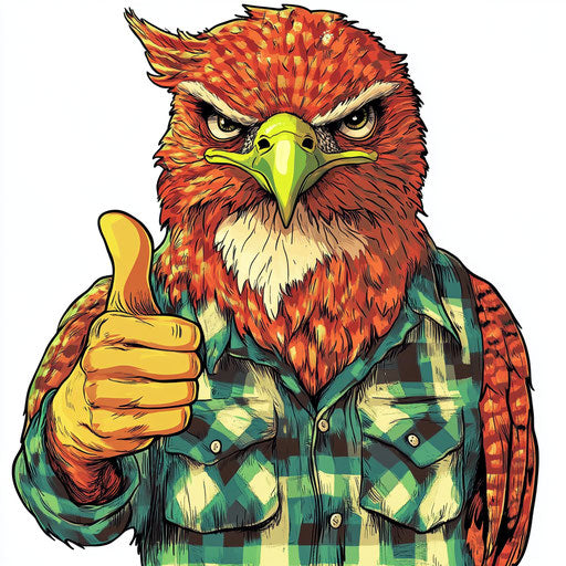 Creative Hawk Caricature Clipart in Vector and 4K Formats