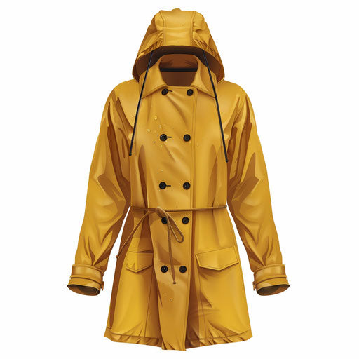 Raincoat illustration in photo realistic style on flat white background