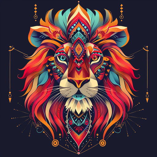 Vibrant tattoo sketch of the Lion of Judah in clipart style