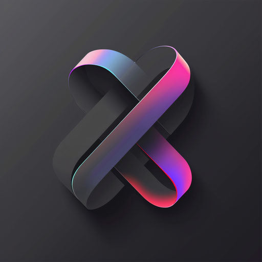 Futuristic smart logo with neon accents on dark grey background