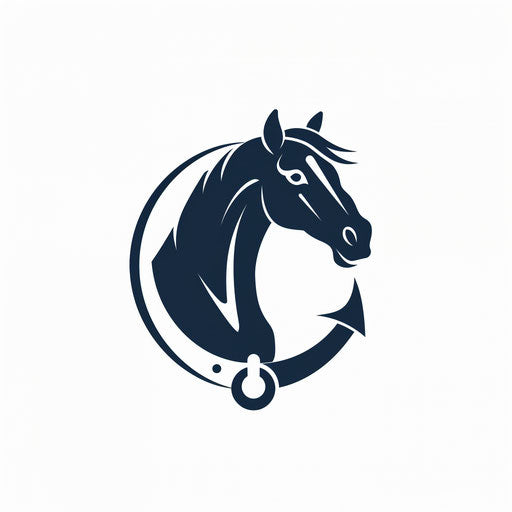 Stylish horse logo with a horse shoe design on white background