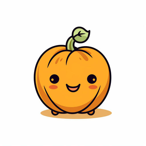 Cute pumpkin clipart in the Minimalist style, on white background