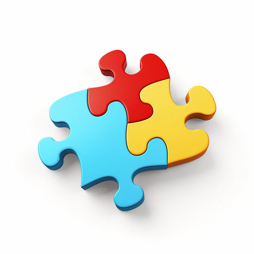 Minimalist style puzzle clipart, on white background