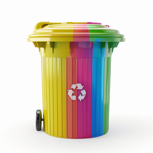 Realistic dustbin clipart on flat white background