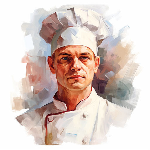 Chef hat in Oil painting style, white background