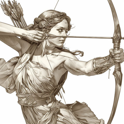 Detailed tattoo illustration of the Greek goddess