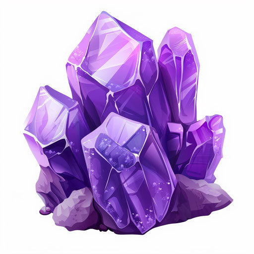 Purple clipart in photo realistic style with flat white background