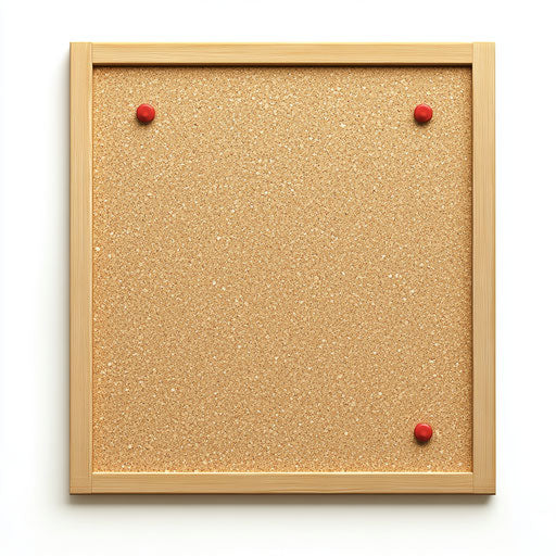 3D Cork Board with flat white background, isolated clipart