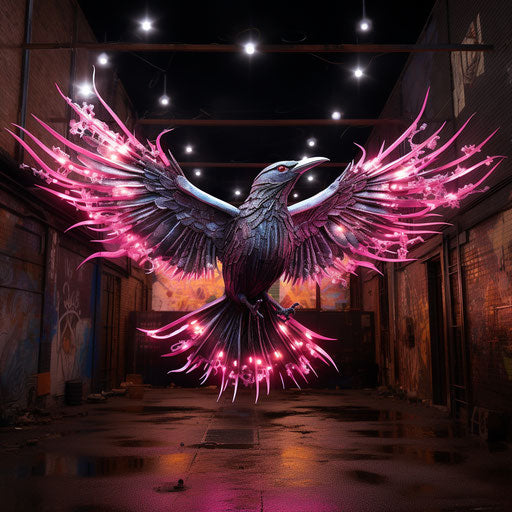 Authentic bird in detailed science fiction