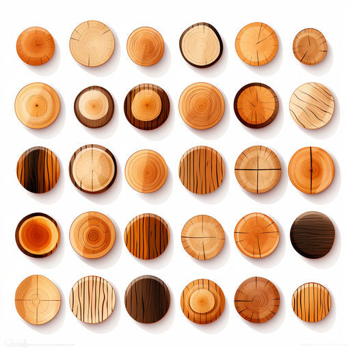 Minimalist style wood illustration on white background