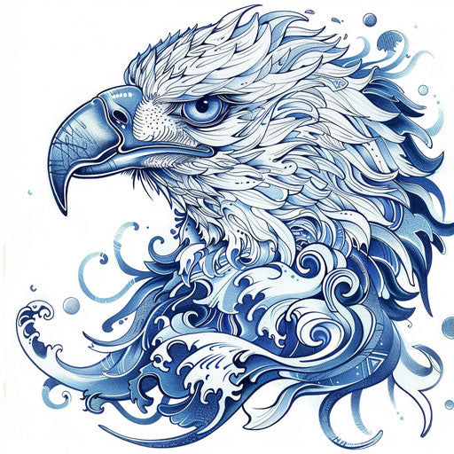 Nautical tattoo sketch of a Mexican eagle
