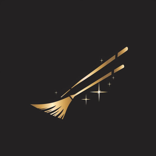 Modern cleaning logo with sleek lines and metallic background