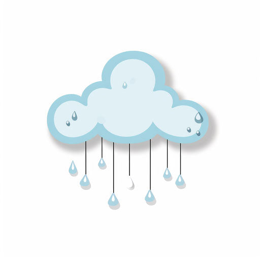 Rain cloud clipart in Minimalist style on white background