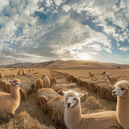 Alpaca farm during harvest