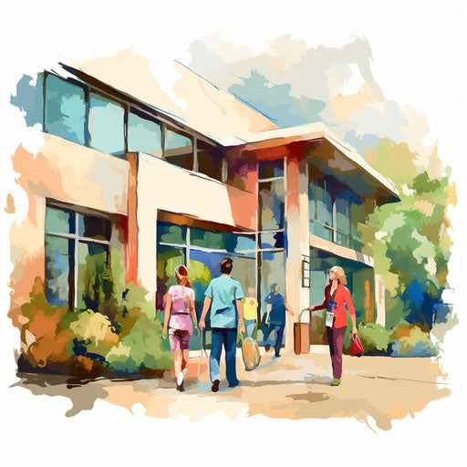 Impressionistic art clinic on white background