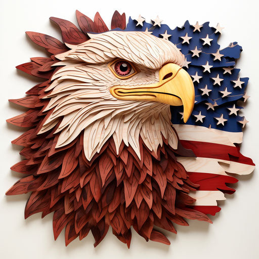 Patriotic bald eagle wall art, ready-made sculpture