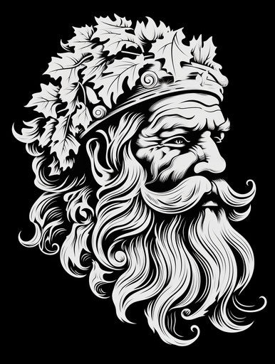 Vintage Santa Claus head outline, charming sketch style