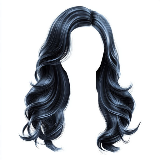 3D hair with realistic style on flat white background, isolated clipart