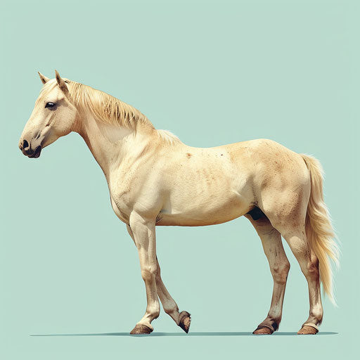 Photo-realistic pony clipart on flat aqua background