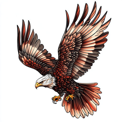 Eagle diving hand tattoo sketch