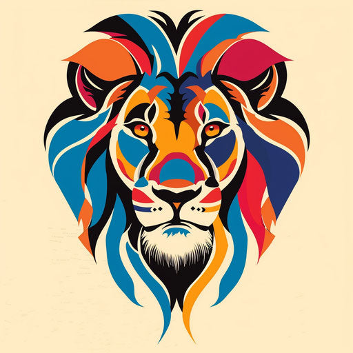 Vibrant tattoo sketch of a hakuna matata symbol in a flat clipart style with bold colors