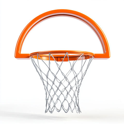 3D basketball hoop on flat white background