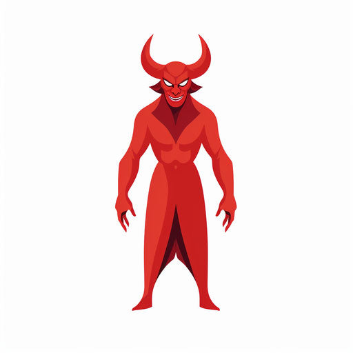 Minimalist devil on white background