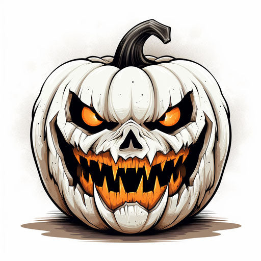 Black and white Jack O'Lantern drawing