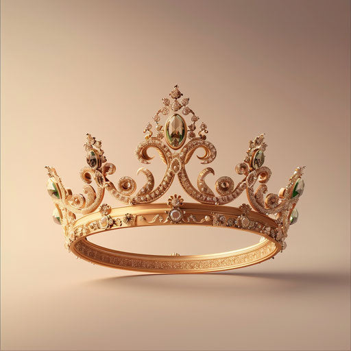 Princess crown clipart on flat cream background