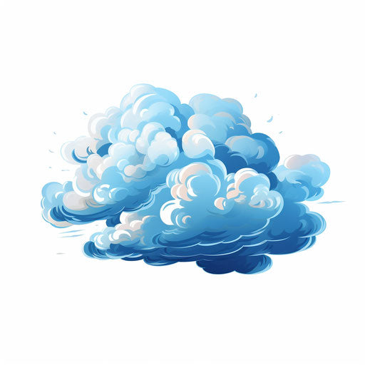 Cloud cartoon PNG in the style of Oil painting, on a white background