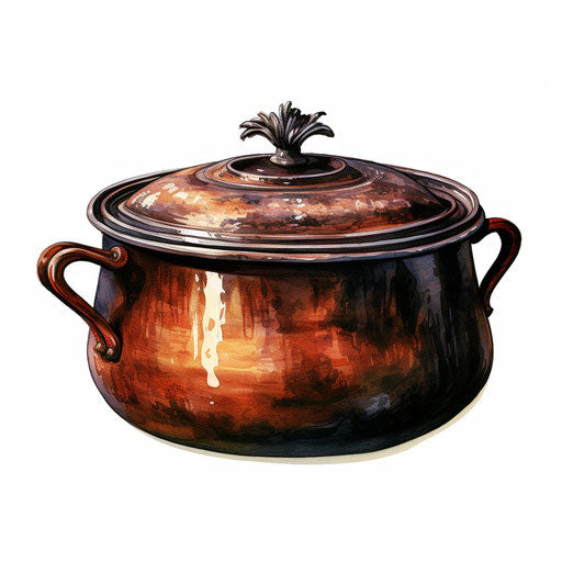 Pottery art in oil painting style